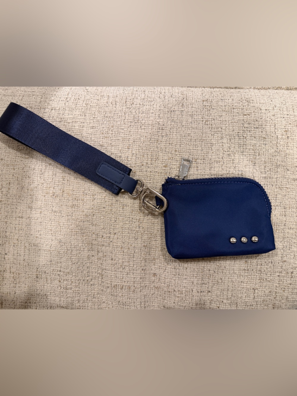 Navy Blue Wristlet Card Pouch with Strap
